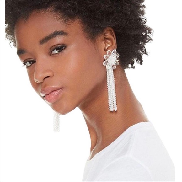 🆕 Kate Spade ♠️ Flower Clear Earrings Chandelier - Picture 6 of 6